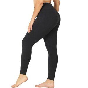 Women's Zenana Plus Size Wide Waistband Full Length Leggings Black